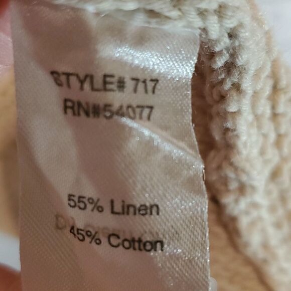 Cabi tan linen blend open front sweater vest size M - Picture 5 of 8